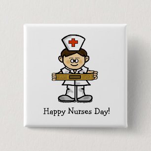 Badge Carré 5 Cm Personnaliser masculine de bouton d'infirmière de