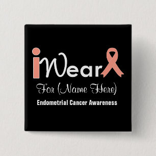 Badge Carré 5 Cm Personnalisez le cancer du corps utérin de ruban