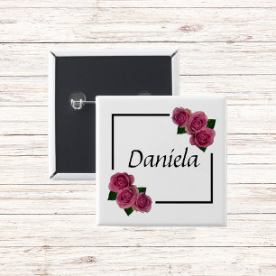 Badge Carré 5 Cm personnalisierter Nom PIN Bouton Anstecker