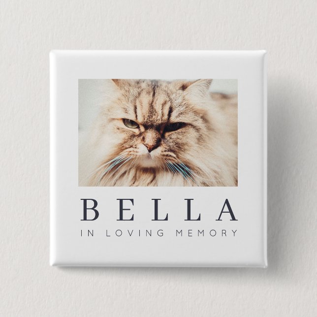 Badge Carré 5 Cm Pet Memorial Modern Simple Chic Photo Famille (Devant)