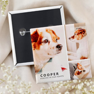Badge Carré 5 Cm Pet Memorial Modern Simple Geometry Photo Collage