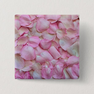 Badge Carré 5 Cm Pétales roses