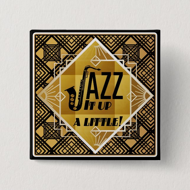 Badge Carré 5 Cm petit bouton jazz (Devant)