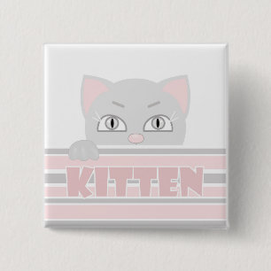 Badge Carré 5 Cm Petit chaton