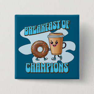 Badge Carré 5 Cm Petit déjeuner de Champions