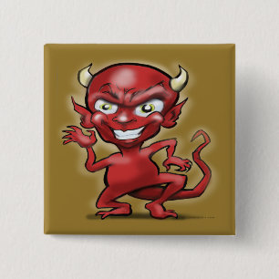 Badge Carré 5 Cm Petit Diable