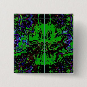 Badge Carré 5 Cm Petit diable vert