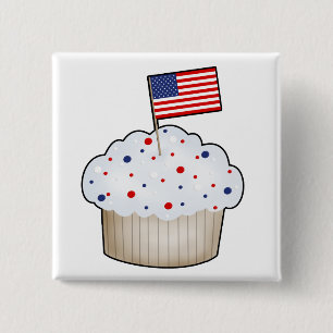 Badge Carré 5 Cm Petit gâteau américain