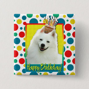 Badge Carré 5 Cm Petit gâteau d'anniversaire - Esquimau américain