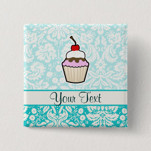 Badge Carré 5 Cm Petit gâteau ; mignon