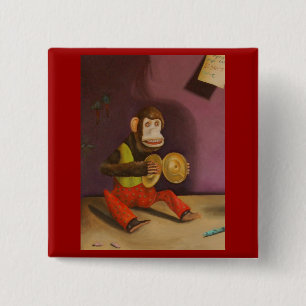 Badge Carré 5 Cm petit groupe vilain d'enfant (singe)
