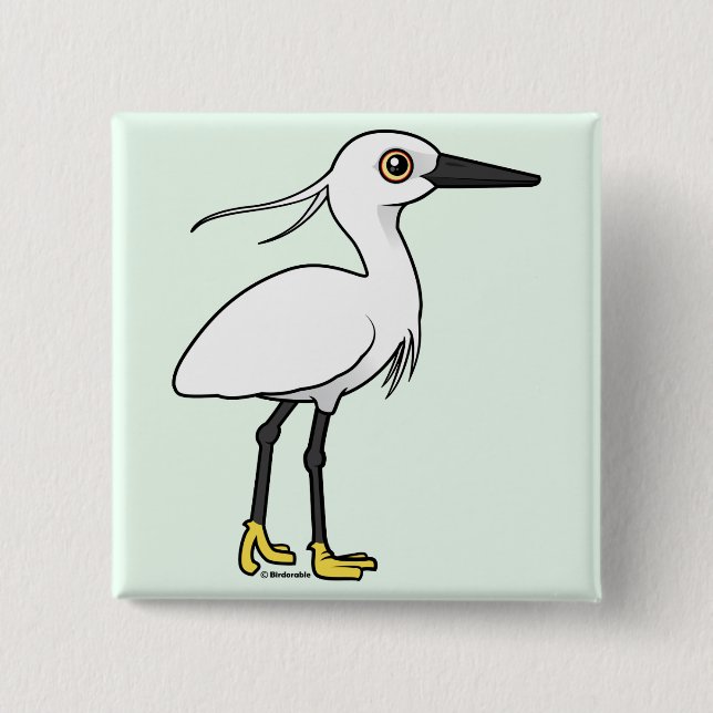 Badge Carré 5 Cm Petit héron (Devant)