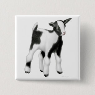 Badge Carré 5 Cm Petit Pin de chèvre de bébé