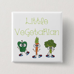 Badge Carré 5 Cm Petit végétarien