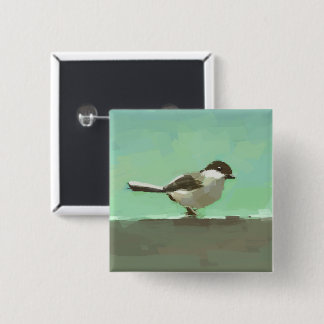 Badge Carré 5 Cm Petite illustration d'oiseau