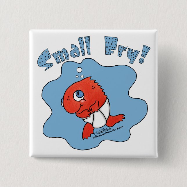 Badge Carré 5 Cm Petite truite (Devant)