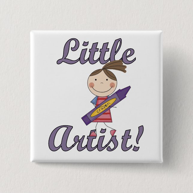 Badge Carré 5 Cm Petits T-shirts et cadeaux d'artiste (Devant)