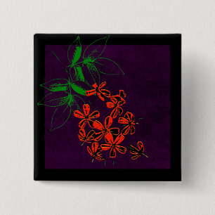 Badge Carré 5 Cm Peu de fleur