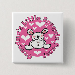 Badge Carré 5 Cm Peu de lapin du câlin de la grand-maman
