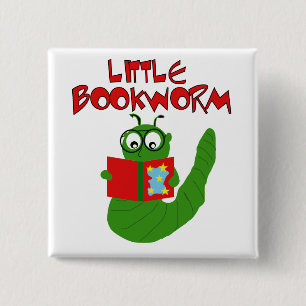 Badge Carré 5 Cm Peu de ver de livre