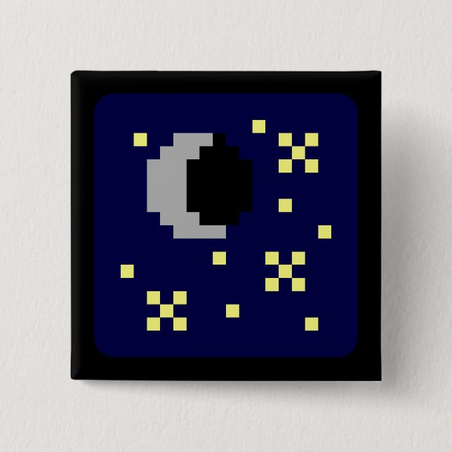 Badge Carré 5 Cm Peu un lunaire (Devant)