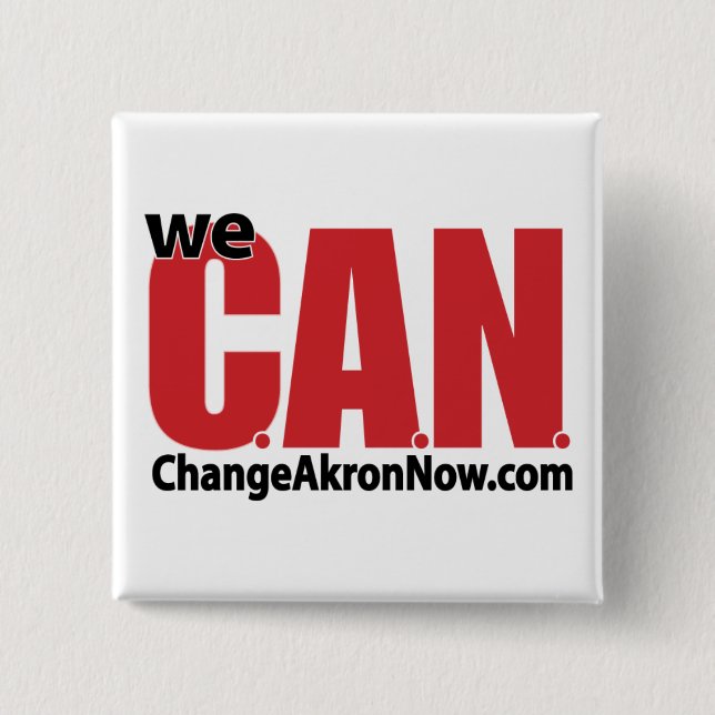 Badge Carré 5 Cm PEUT le bouton de logo ! (Devant)