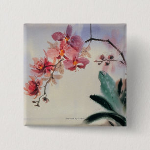 Badge Carré 5 Cm Phalaenopsis