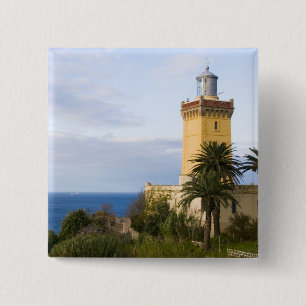 Badge Carré 5 Cm Phare de Cap Spartel à Tanger Maroc
