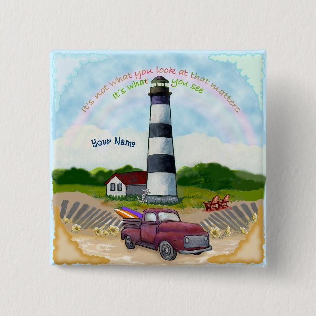 Badge Carré 5 Cm Phare de Truck Choice (Devant)
