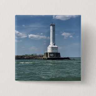 Badge Carré 5 Cm Phare sur Huron, Ohio Photographie