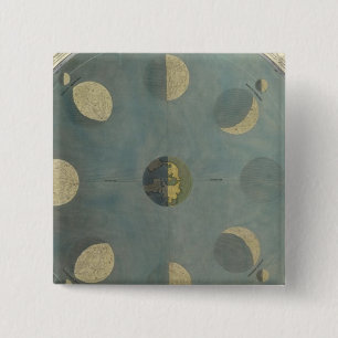 Badge Carré 5 Cm Phases de la lune