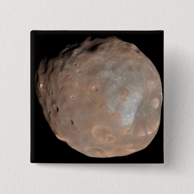 Badge Carré 5 Cm Phobos de la lune de Mars (Devant)