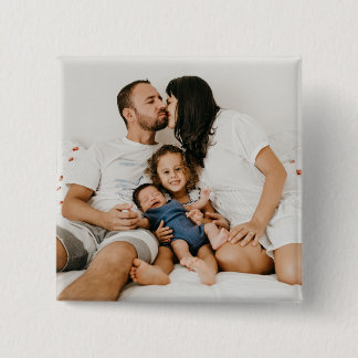Badge Carré 5 Cm Photo de famille customisée personnalisée