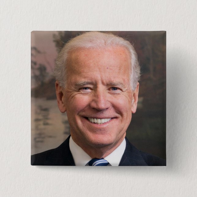 Badge Carré 5 Cm Photo de Joe Biden Portrait (Devant)