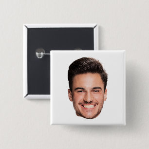 Badge Carré 5 Cm Photo de visage personnalisée