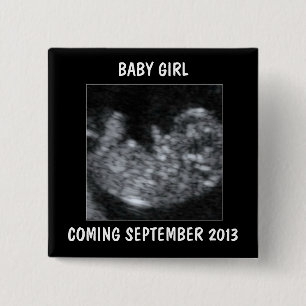 Badge Carré 5 Cm Photo personnalisée Ultrasound pour bébé
