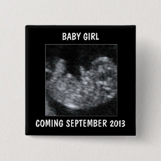 Badge Carré 5 Cm Photo personnalisée Ultrasound pour bébé