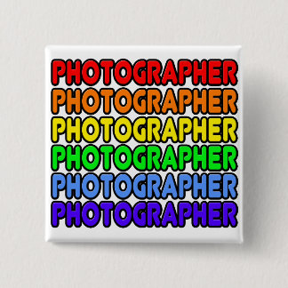 Badge Carré 5 Cm Photographe arc-en-ciel