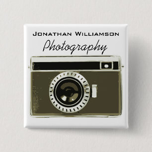 Badge Carré 5 Cm Photographie en gris Entreprise