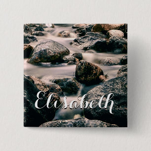 Badge Carré 5 Cm Photographie WATERFALL STONES + vos idées