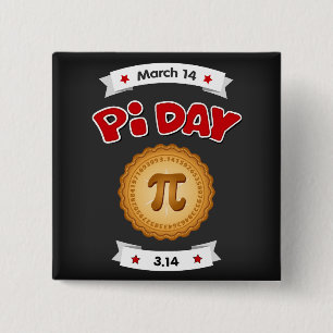 Badge Carré 5 Cm Pi Day Chalkboard, 14 mars,