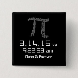Badge Carré 5 Cm Pi Day Mars 2015 Bouton de conception personnalis
