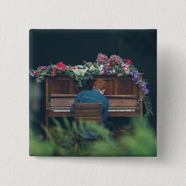 Badge Carré 5 Cm Piano cool (Devant)