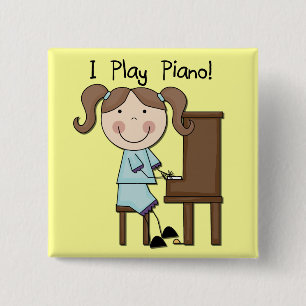 Badge Carré 5 Cm Piano - T-shirts et cadeaux femelles