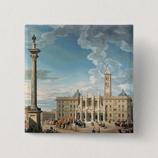 Badge Carré 5 Cm Piazza Santa Maria Maggiore, 1752 (Devant)