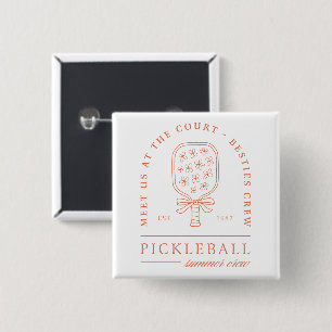 Badge Carré 5 Cm Pickleball été besties filles équipage esthétique