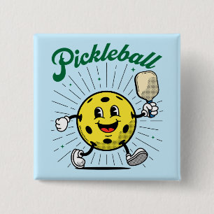 Badge Carré 5 Cm PICKLEBALL MASCOT par PickleballPlayerz