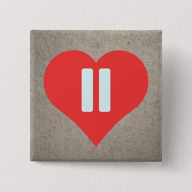 Badge Carré 5 Cm Pictogramme de symboles de pause (Devant)