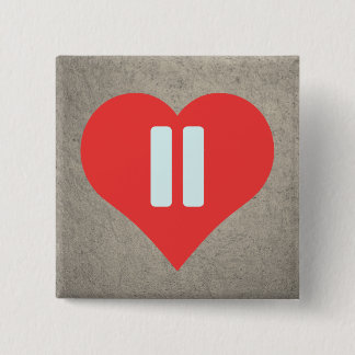 Badge Carré 5 Cm Pictogramme de symboles de pause