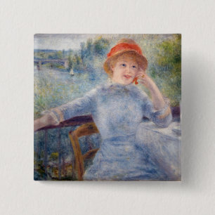 Badge Carré 5 Cm Pierre Auguste Renoir - Alphonsine Fournaise